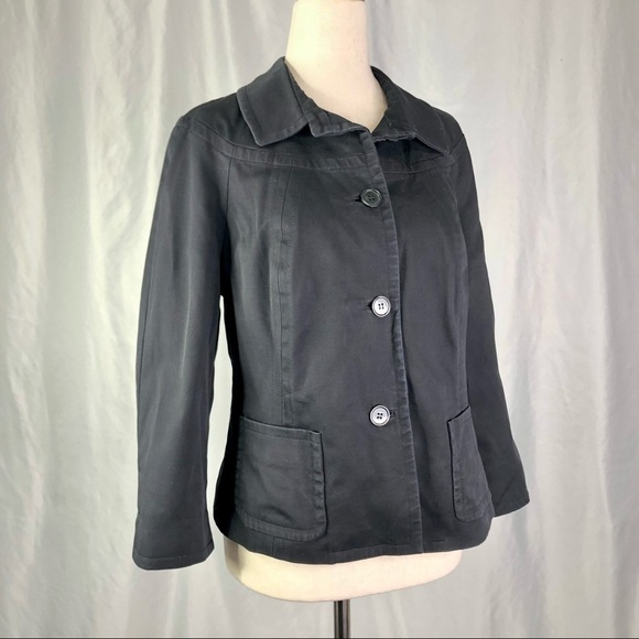 Talbots black jacket stretch slim fitting 3/4 sleeves 10 - Picture 1 of 9